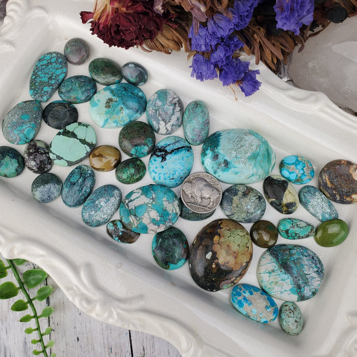 Tibetan Turquoise Cabochons, second quality