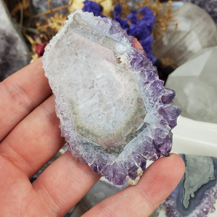 Uruguay Amethyst Stalactite Slice Offcuts, large