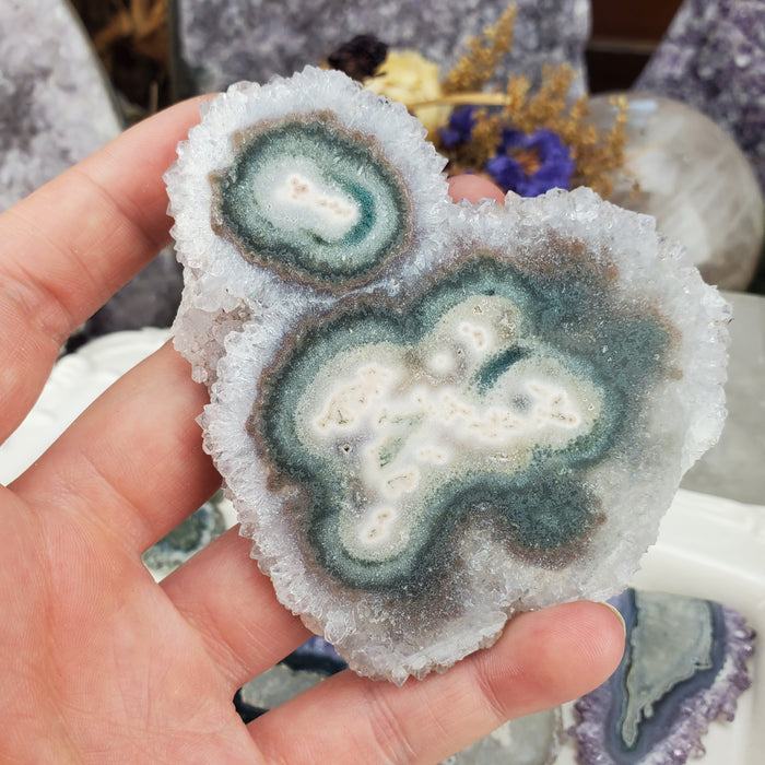 Uruguay Amethyst Stalactite Slice Offcuts, large