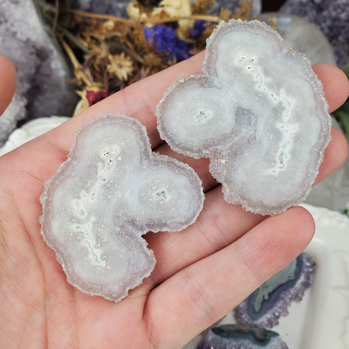 Uruguay Amethyst Stalactite Slice Offcuts, large