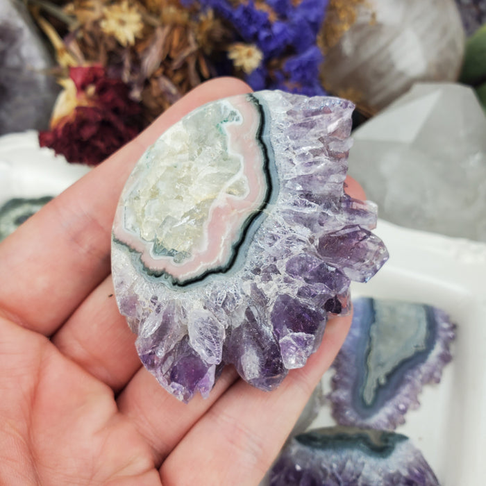 Uruguay Amethyst Stalactite Slice Offcuts, large