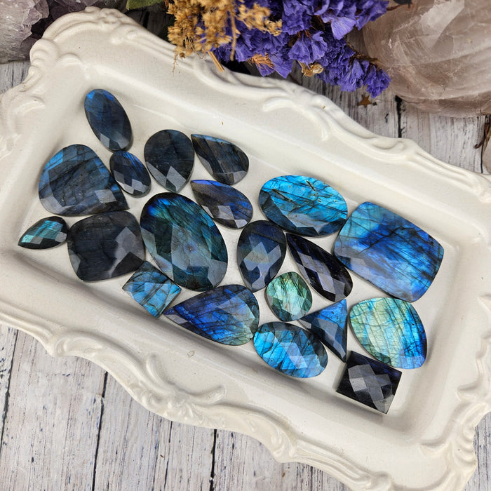 Labradorite Rose Cut Cabochons, large