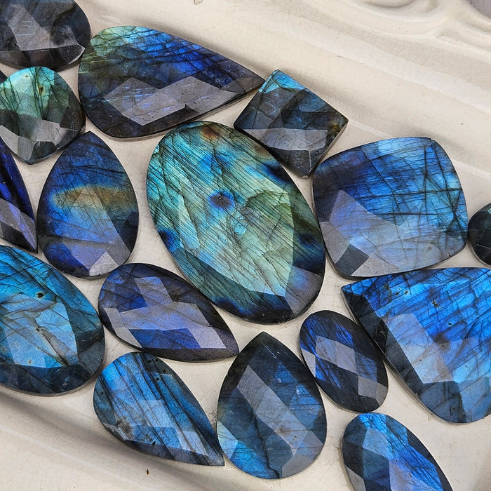 Labradorite Rose Cut Cabochons, large