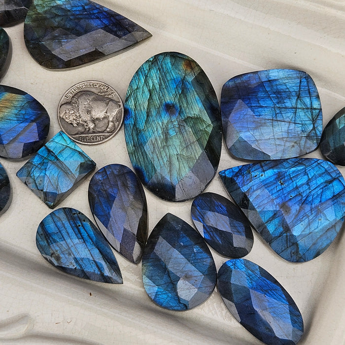 Labradorite Rose Cut Cabochons, large