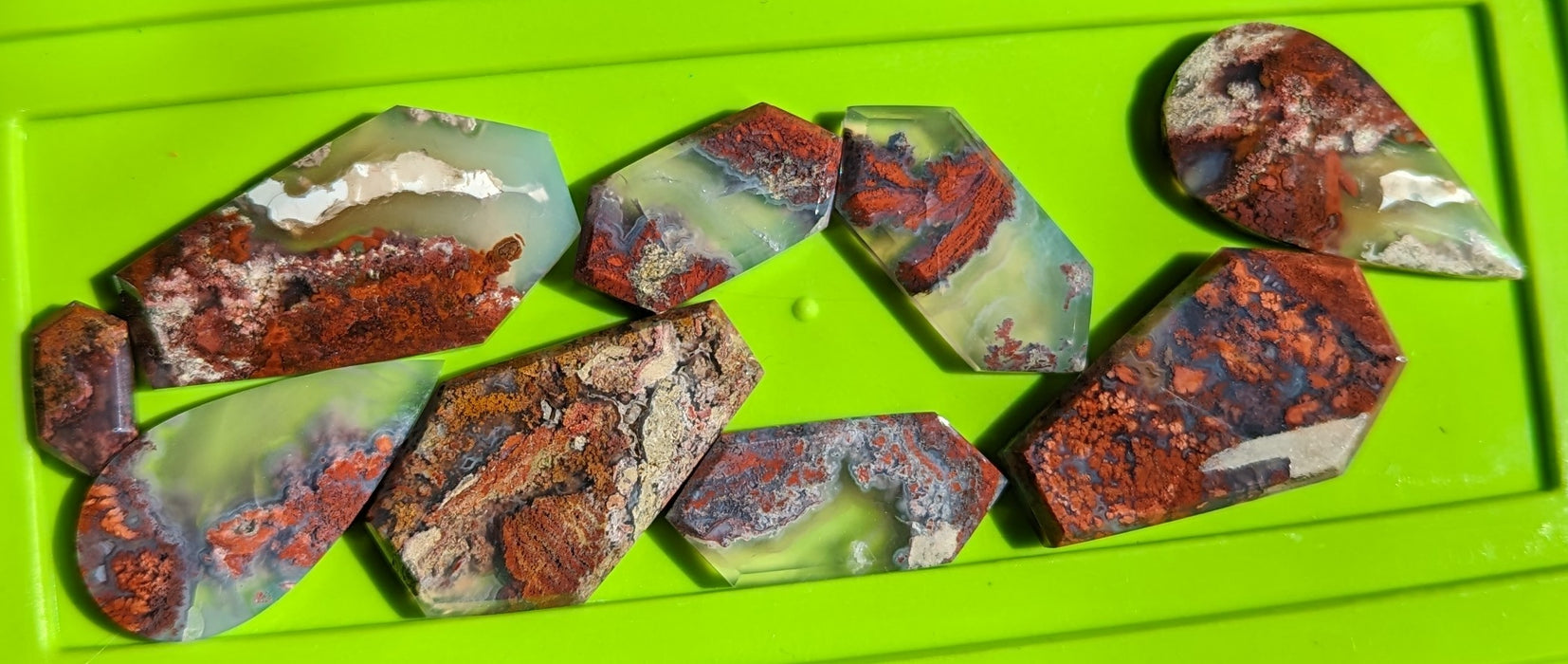 Private Auction Listing for Jane ~ Indonesian Moss Agate 2nd quality assorted 9 piece set