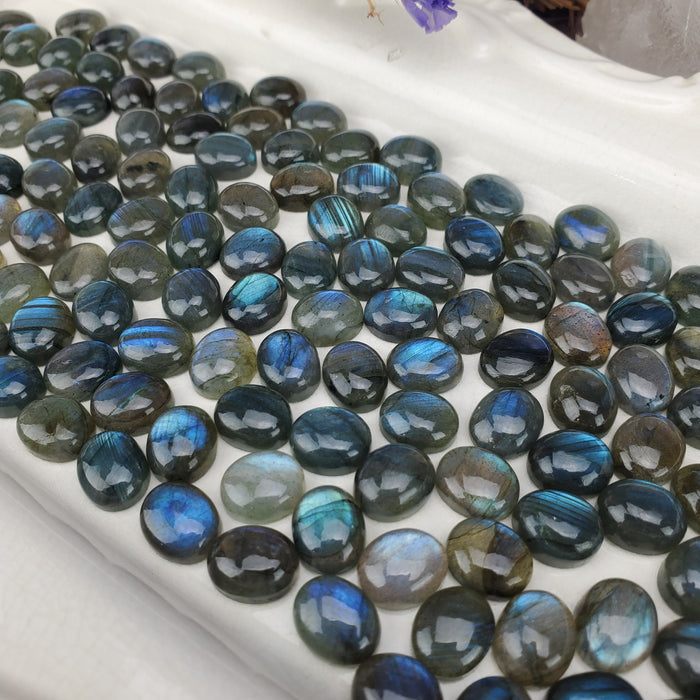 Labradorite Oval Cabochons, 9x11mm