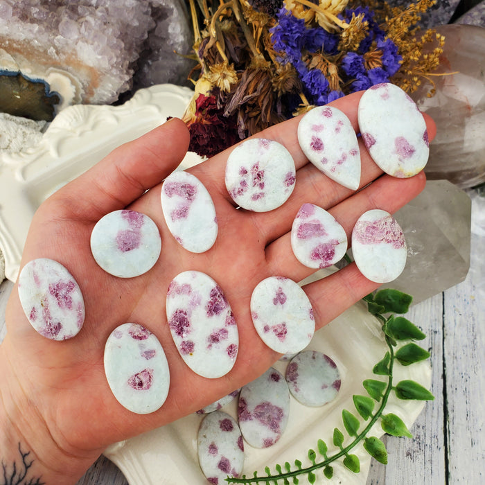 Pink Tourmaline Quartz Cabochons