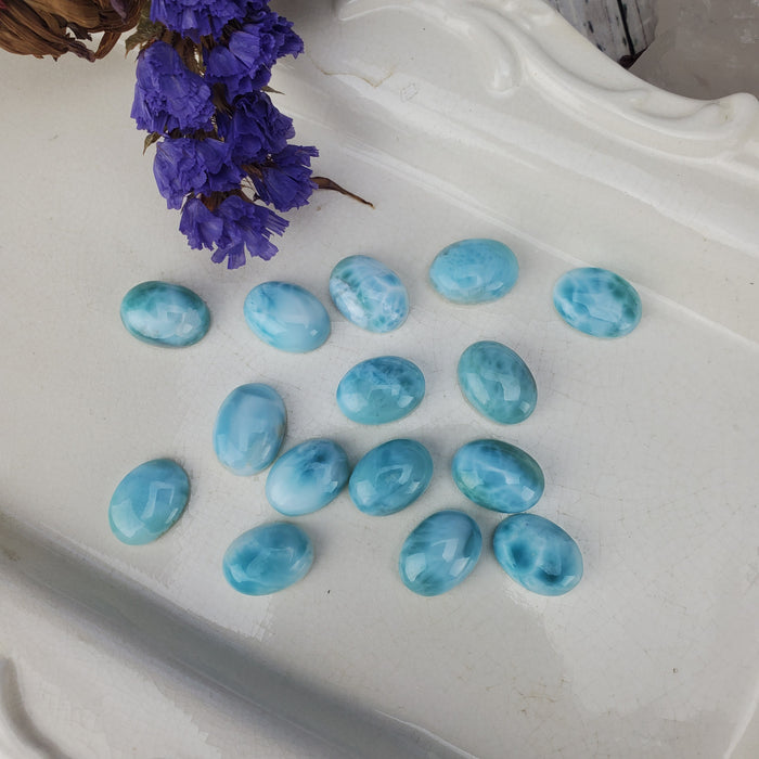 Larimar Oval Cabochons, 11 x 15mm