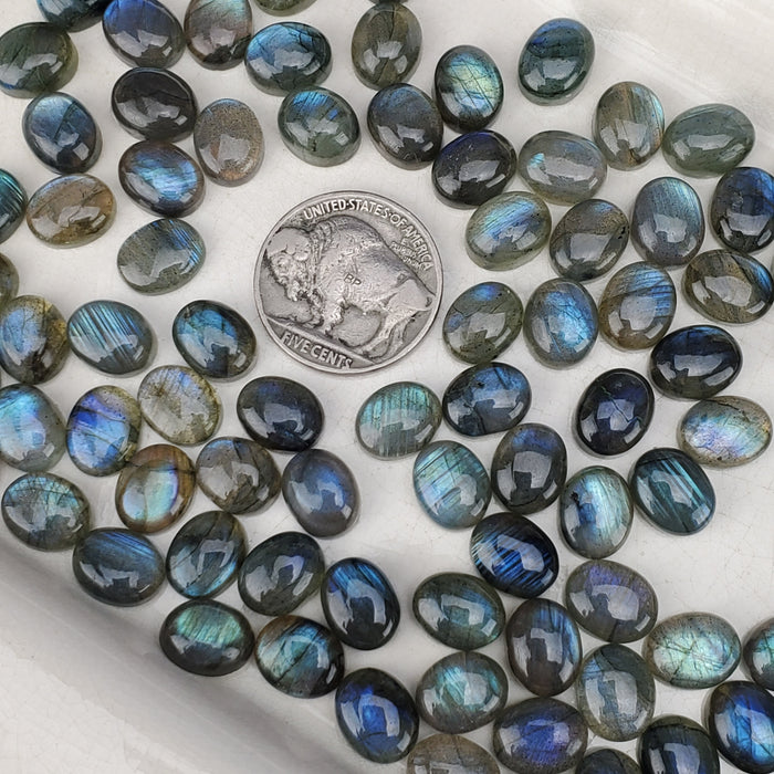 Labradorite Oval Cabochons, 8x10mm