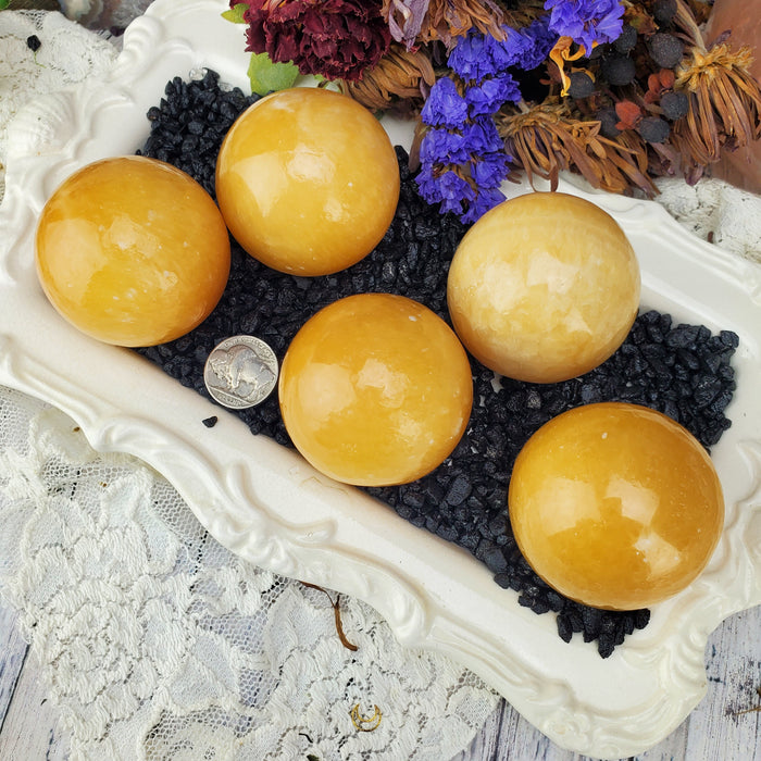 Yellow Calcite Spheres