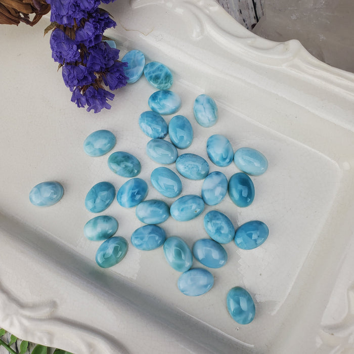 Larimar Oval Cabochons, 10 x 14mm