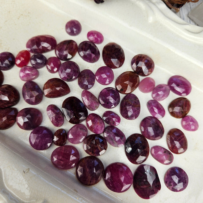 Ruby Rose Cut Cabochons