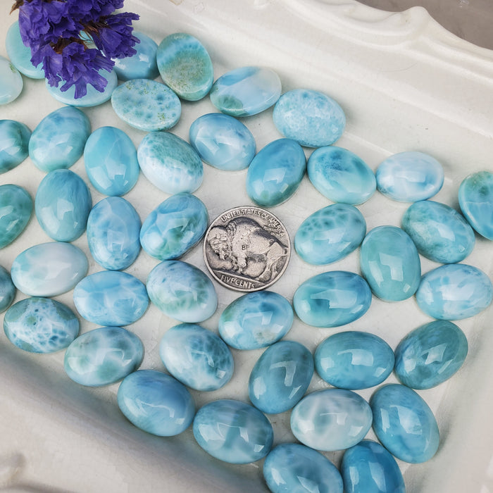 Larimar Oval Cabochons, 13 x 18mm