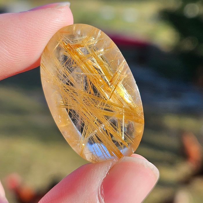 Golden Rutile Cabochon, 9
