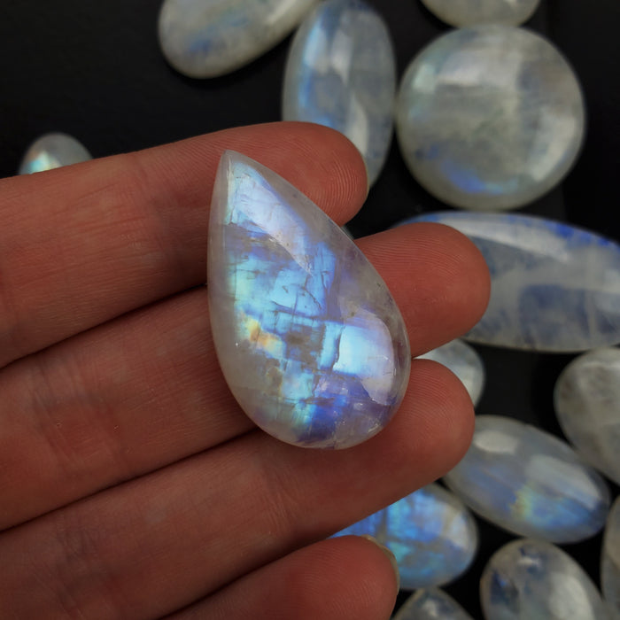 Rainbow Moonstone Cabochons, large