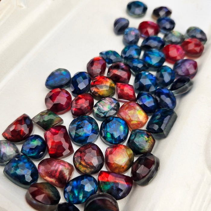 Dichroic Glass Rose Cut Doublets