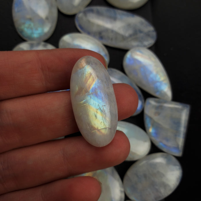 Rainbow Moonstone Cabochons, large