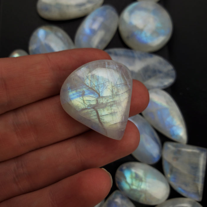 Rainbow Moonstone Cabochons, large