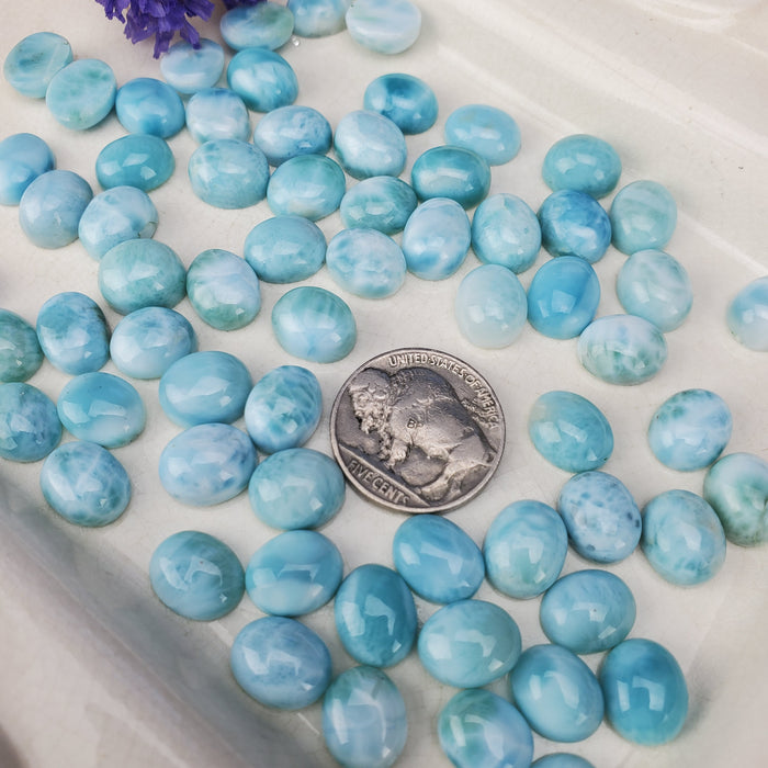 Larimar Oval Cabochons, 9x11mm