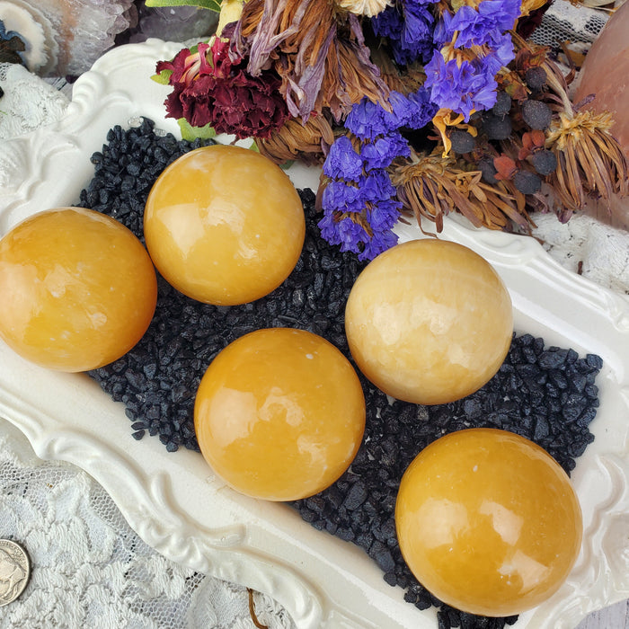 Yellow Calcite Spheres