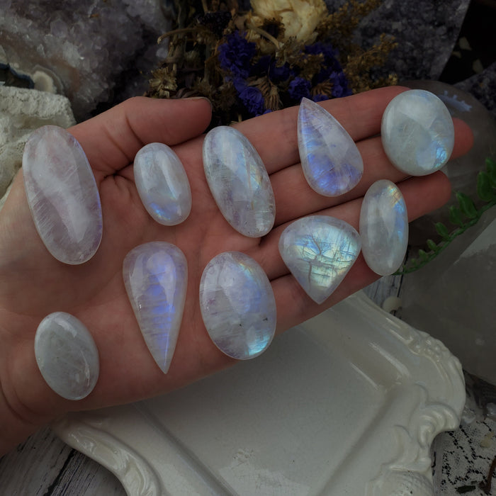 Rainbow Moonstone Cabochons, large