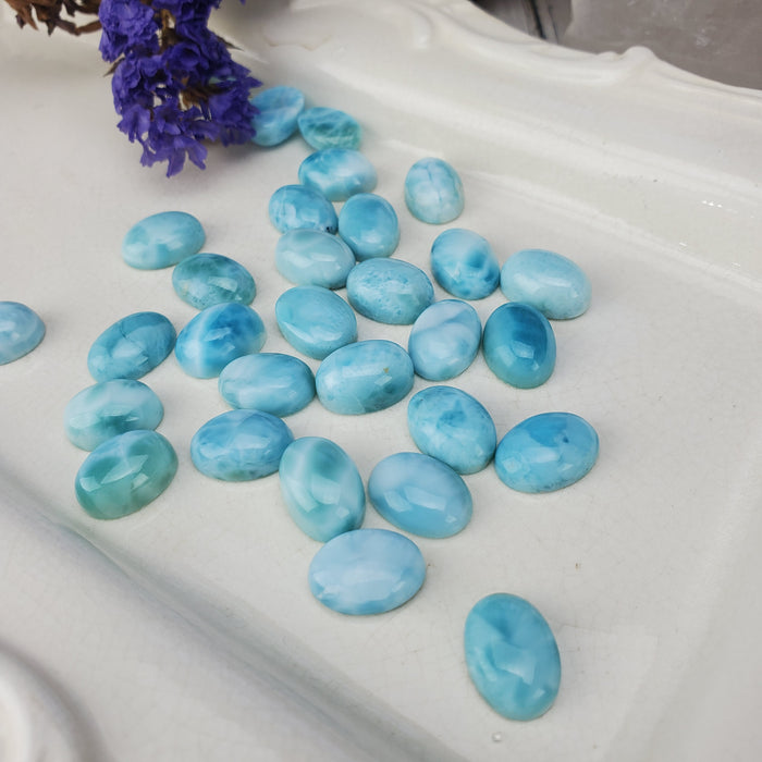 Larimar Oval Cabochons, 10 x 14mm