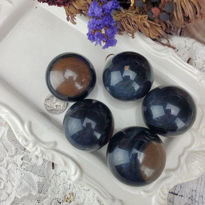 Blue Tigers Eye Spheres