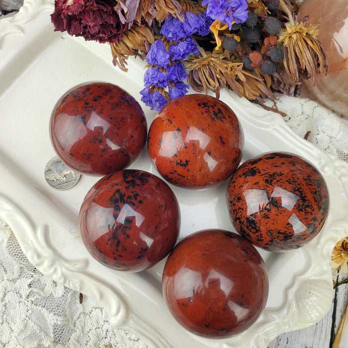 Mahogany Obsidian Spheres