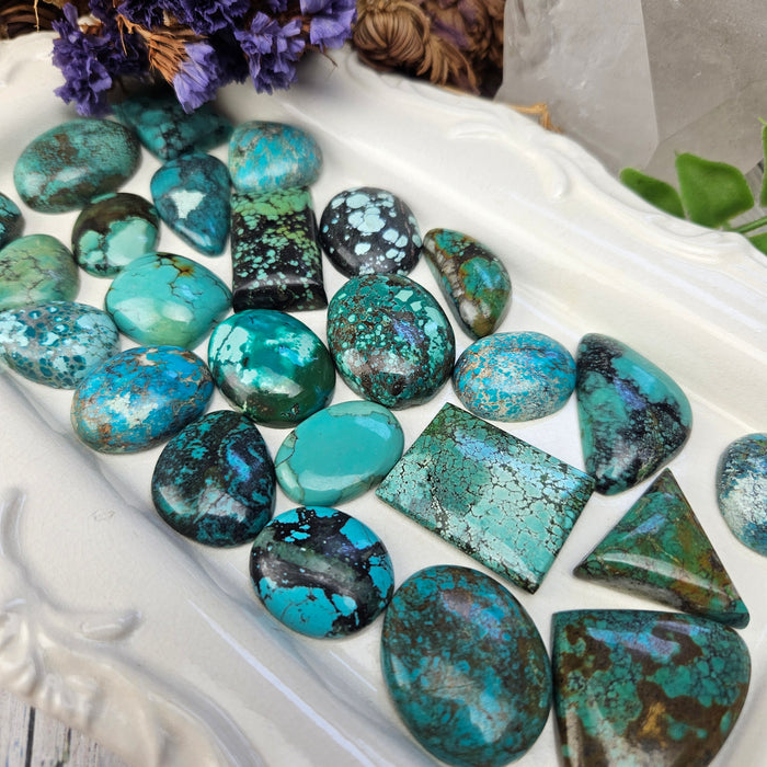 Tibetan Turquoise Cabochons, medium