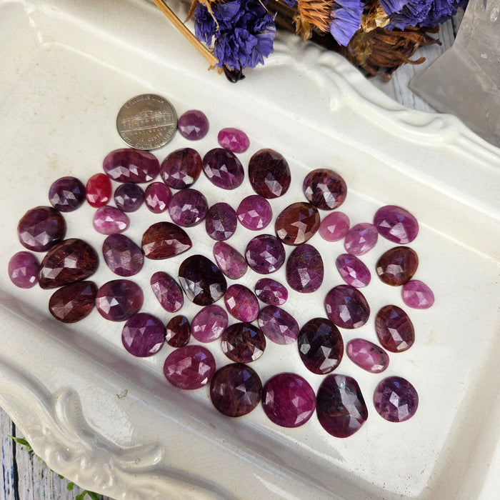 Ruby Rose Cut Cabochons