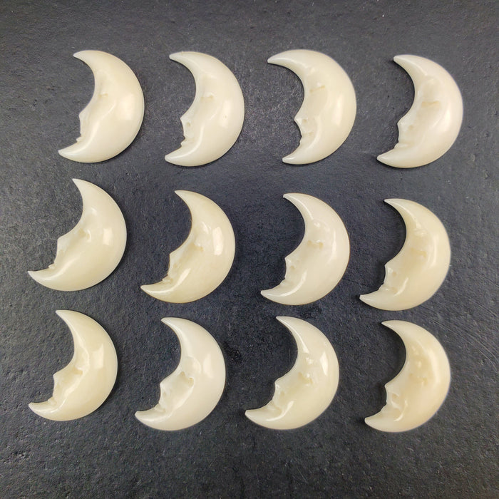 Crescent Moon Face Carvings, small