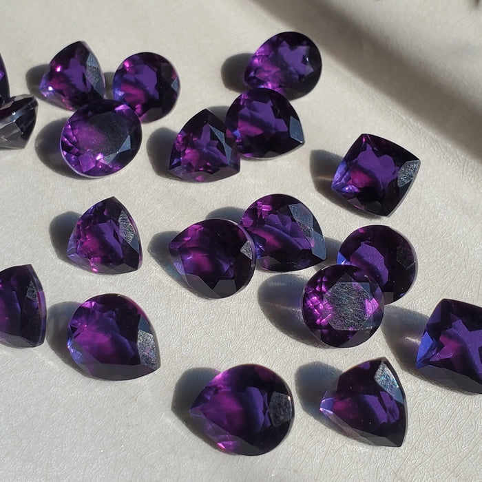 Color Shift Sapphire Faceted Doublets