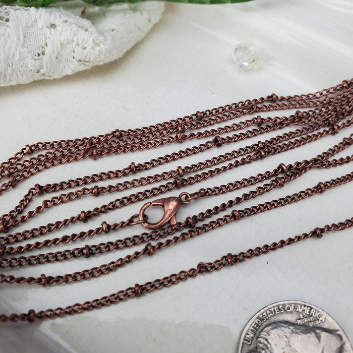 Copper Beaded Curb Chain