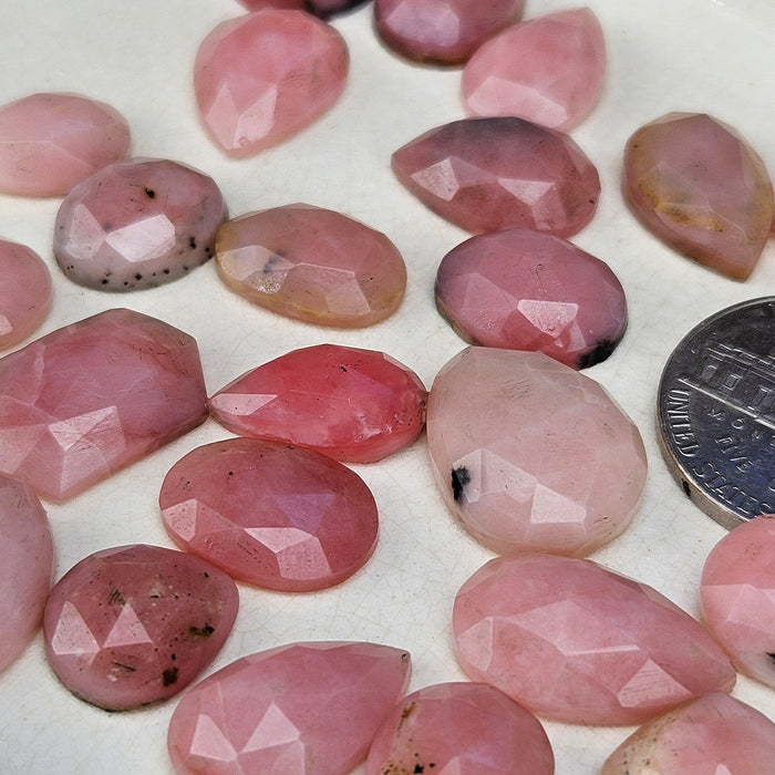 Pink Opal Rose Cut Cabochons