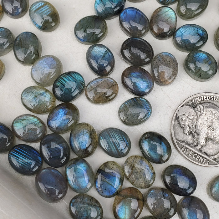 Labradorite Oval Cabochons, 8x10mm