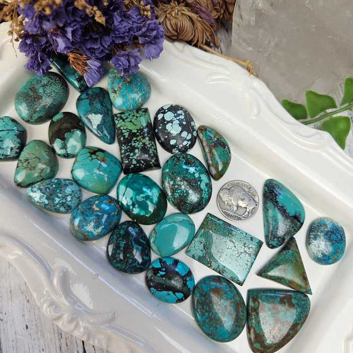 Tibetan Turquoise Cabochons, medium