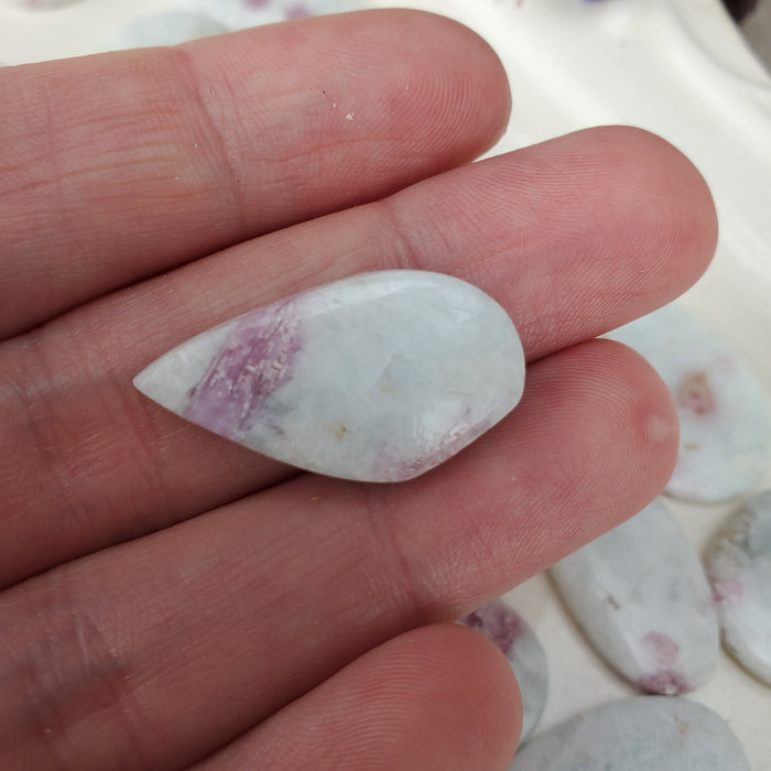 Pink Tourmaline Quartz Cabochons, second quality