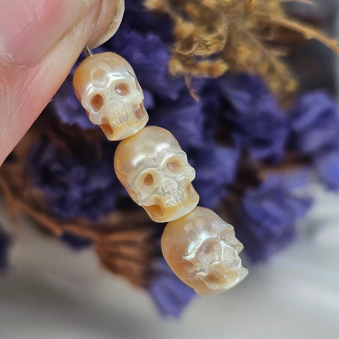 Carved Pearl Skulls