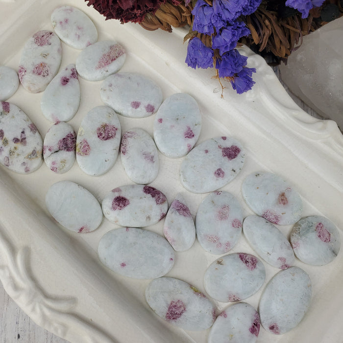 Pink Tourmaline Quartz Cabochons, second quality