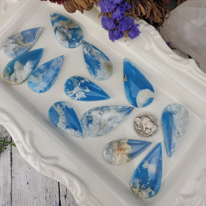 Summer Sky Doublet Teardrop Cabochons