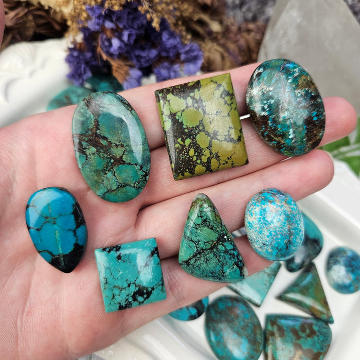 Tibetan Turquoise Cabochons, medium