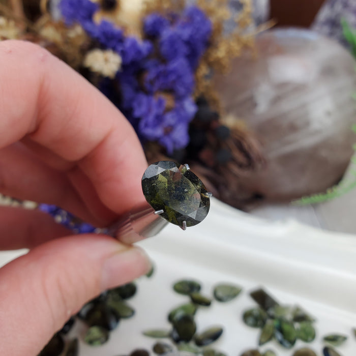 Moldavite Facets, second quality