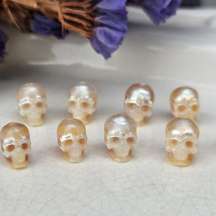 Carved Pearl Skulls