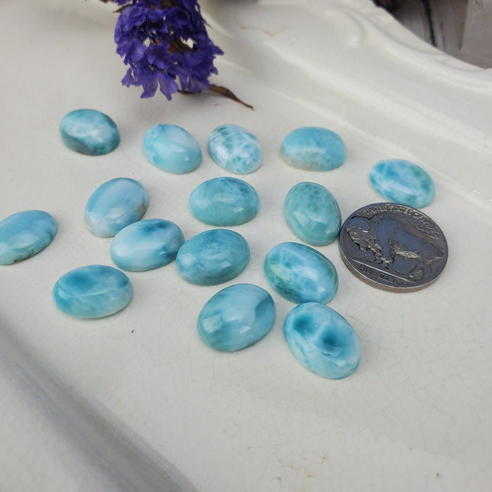 Larimar Oval Cabochons, 11 x 15mm