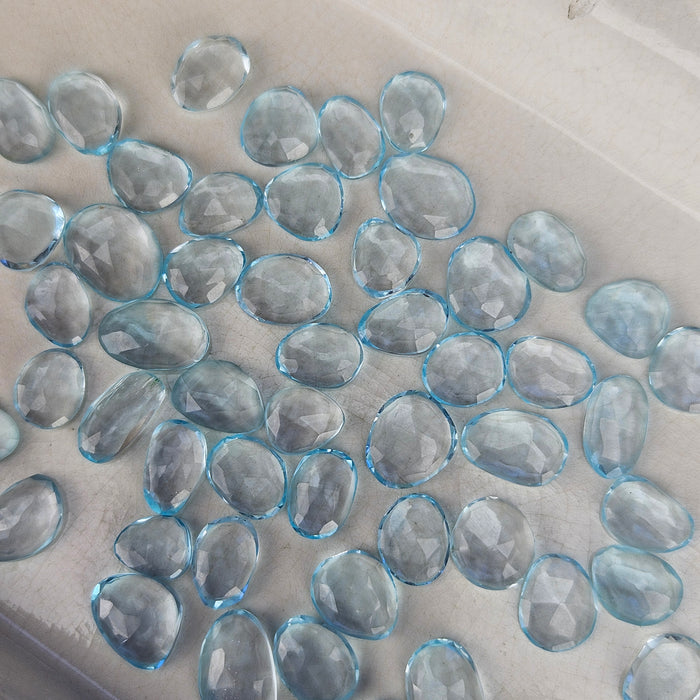 Sky Blue Topaz Rose Cut Cabochons