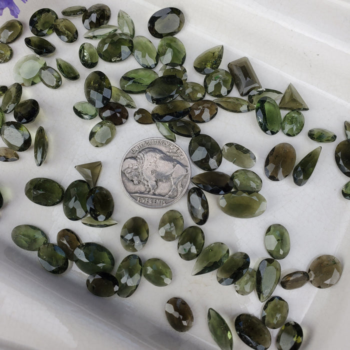 Moldavite Facets, second quality