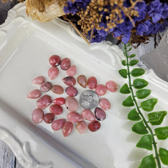 Pink Opal Rose Cut Cabochons