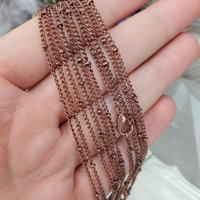 Copper Beaded Curb Chain