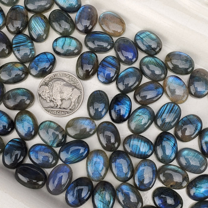 Labradorite Oval Cabochons, 10x14mm