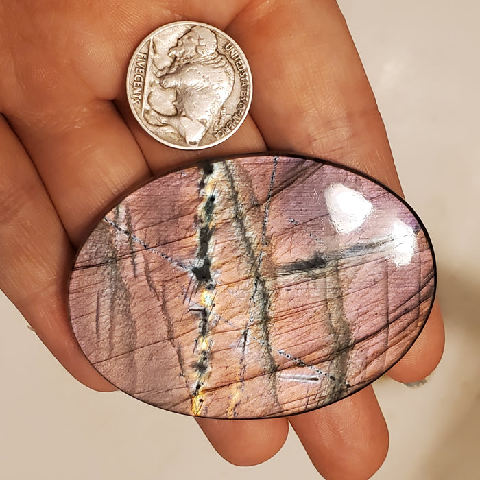 Mauve Labradorite Cabochon, 2